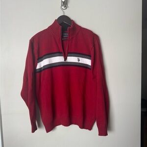 Us polo mens red sweater size medium
